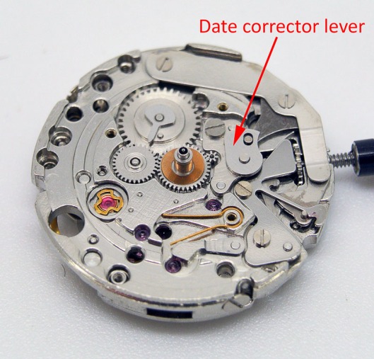 Date corrector lever