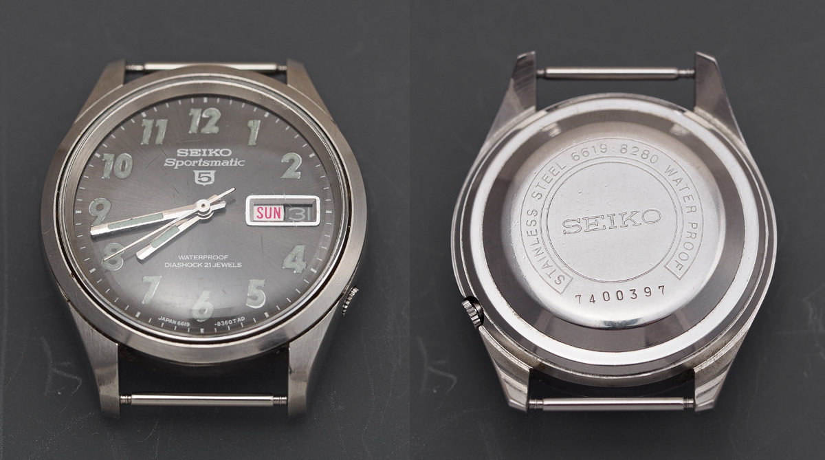 This is not a military watch†: a Seiko Sportsmatic 6619-8280 from 1967 |  Adventures in Amateur Watch Fettling